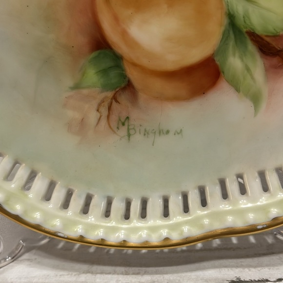 Set of 3 M Binghom hand painted plates - Picture 5 of 7